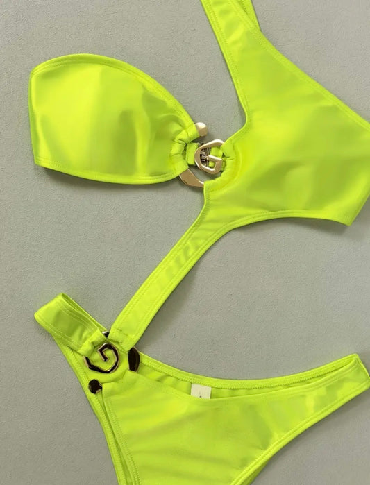 Neon Green One-Shoulder