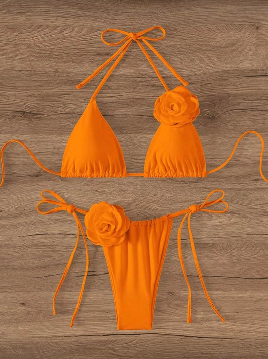 Side tie bikini set