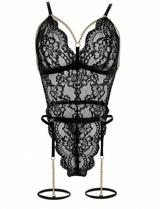 Bodysuit with 1pair Leg Ring